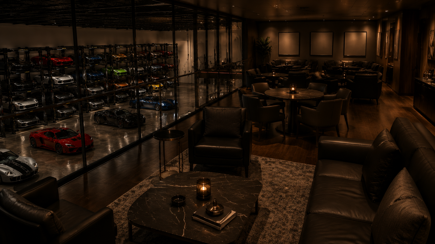 The members' lounge overlooking the collection