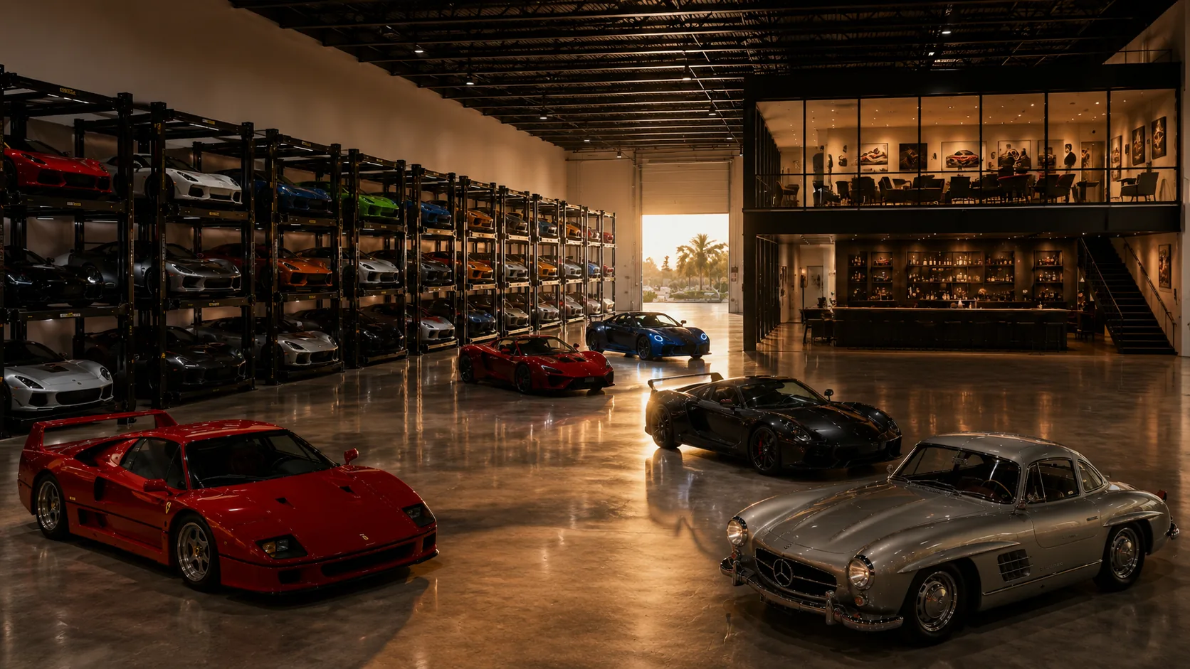 The REV gallery in morning light, collection displayed in an open hall