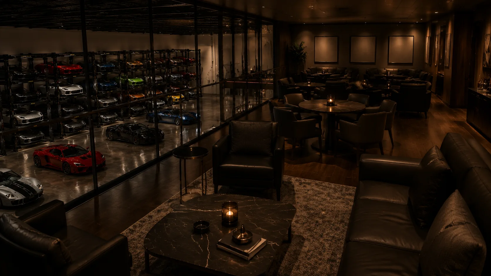 The members' lounge overlooking the collection