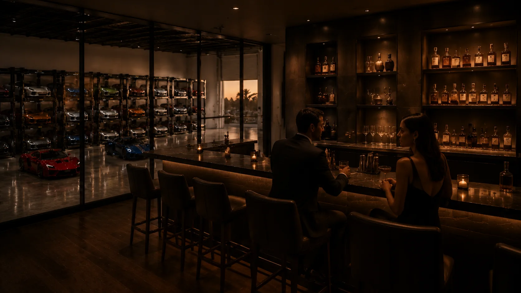 The private bar at REV, two members in conversation